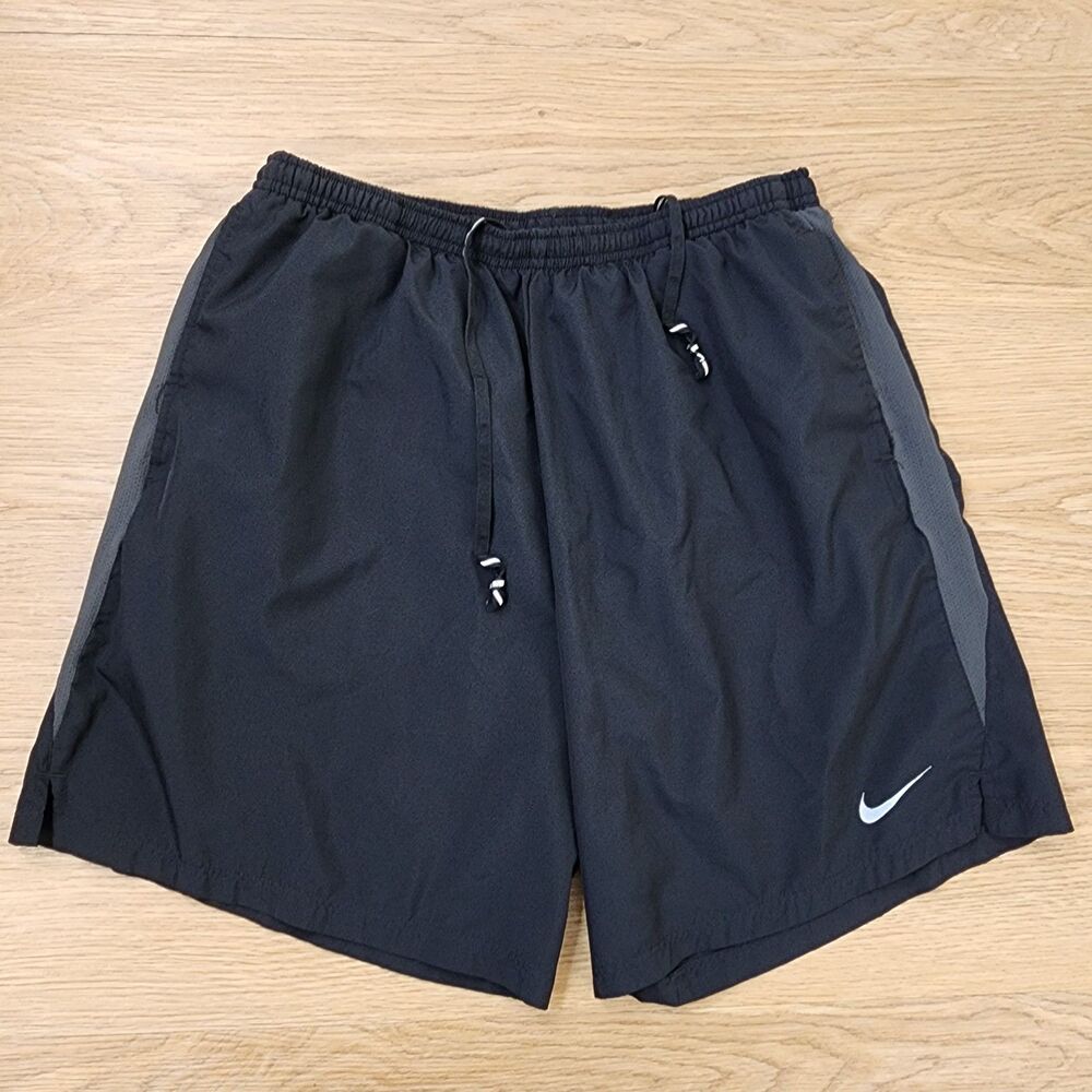 Nike Athletic Shorts Womens L Pull On Drawstring Stretch Dri Fit Black Running
